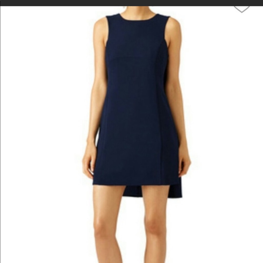 TRINA TURK 395$ SOL SHIFT Navy Cape Back DRESS